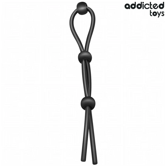 Frânghie din silicon pentru penis cu triplă buclă, Roz