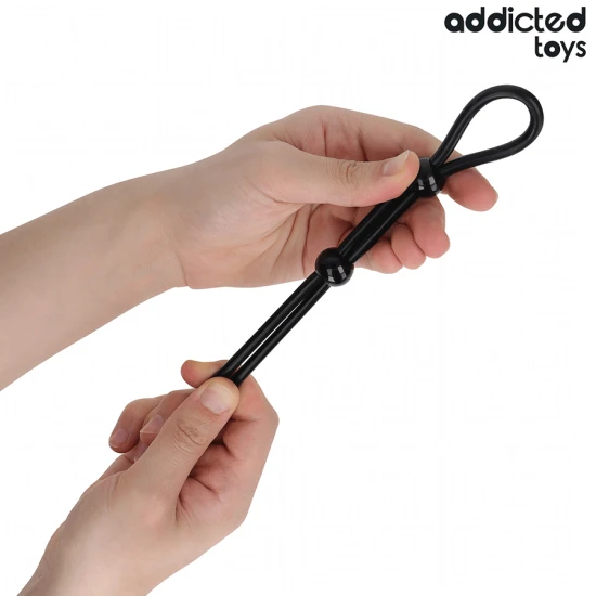 Sfoară din silicon pentru penis cu buclă dublă, Roz