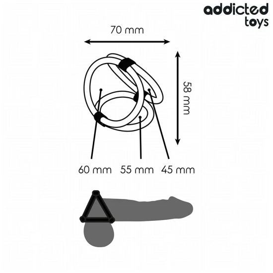 Inel penis tip triplu, Roz-Negru