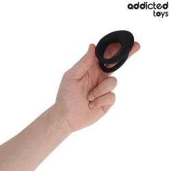 Inel Dublu Texturat - Stimulare Intensă, Negru, Universal