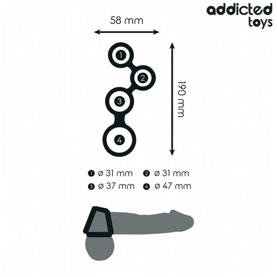 Inel penis cu separatoare pentru testicule