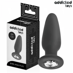 Plug anal, model cu bijuterie, silicon, S, 8,8 cm