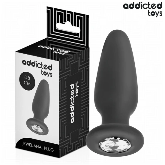 Plug anal, model cu bijuterie, silicon, S, 8,8 cm