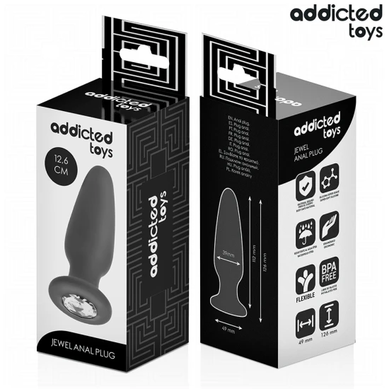 Plug anal, silicon cu strasuri, L, 12.6 cm