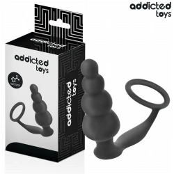 Plug anal cu inel, Model 5, Negru