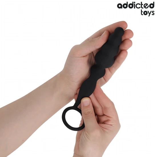 Plug anal cu inel, Model 5, Negru