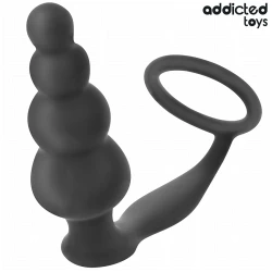 Plug anal cu inel, Model 5, Negru