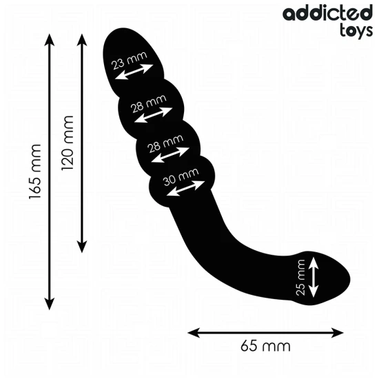 Dublu - Model pentru masaj anal din silicon, 16.5 cm