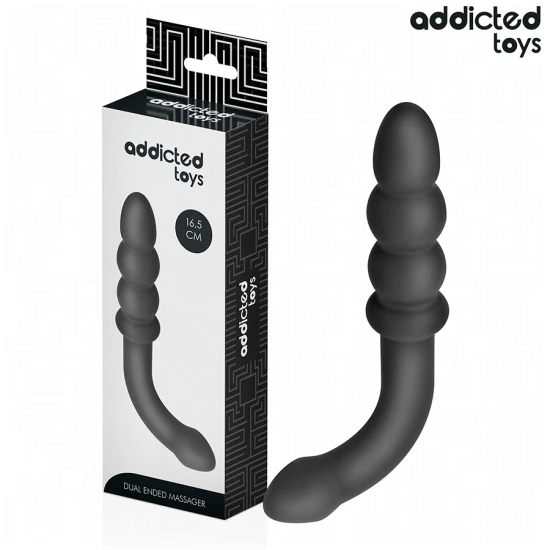 Dublu - Model pentru masaj anal din silicon, 16.5 cm