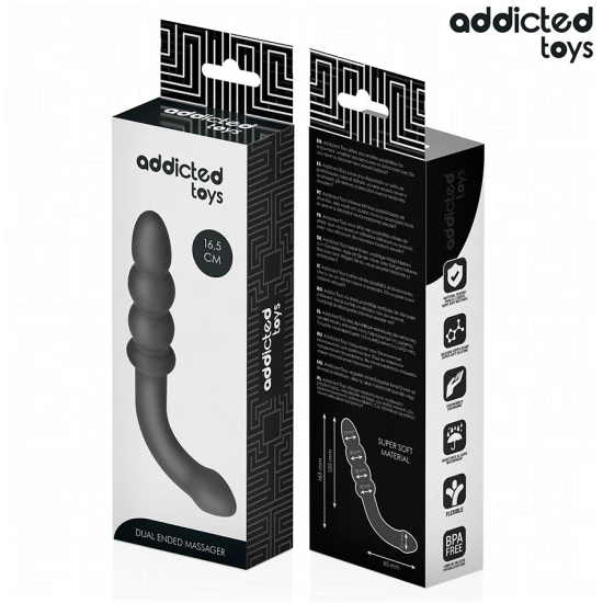 Dublu - Model pentru masaj anal din silicon, 16.5 cm