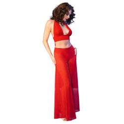 Set Top și Pantaloni - Roșu, Mărime L