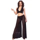 Set Top și Pantaloni - Decupat, Negru, Mărime XL