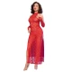 Rochie Dantelă - Cu Mănuși, Roșu, S/M