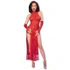 Rochie Dantelă - Cu Mănuși, Roșu, S/M