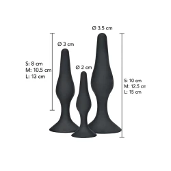 ANAL PLUG - Set 3 piese, Negru