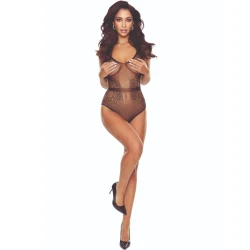 PASSION - Model Tip Bodystocking, Negru cu model tip grilaj