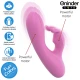 Vibrator tip iepure, G-Spot/Stimulator clitoris, Roz deschis + Bază albastru închis