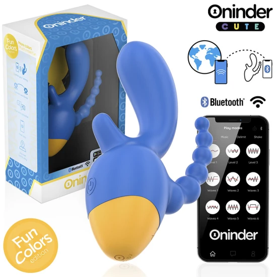 Vibrator Tip Triplu, Roz/Negru - Vibrator cu stimulare clitoridiană și anală