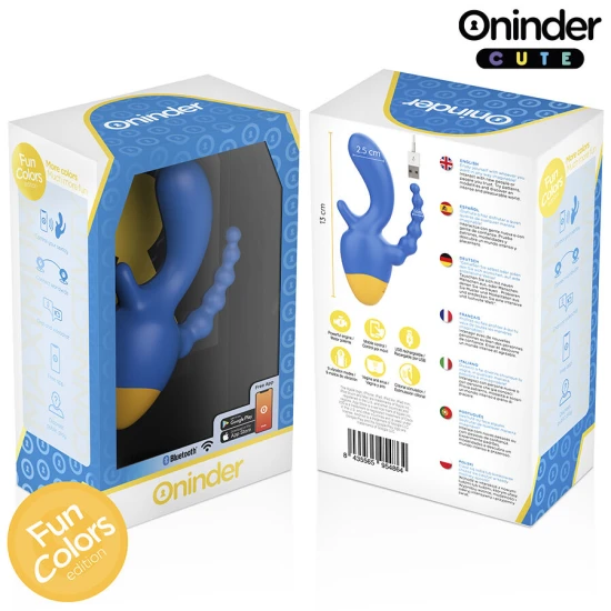Vibrator Tip Triplu, Roz/Negru - Vibrator cu stimulare clitoridiană și anală