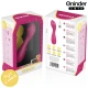 Vibrator Tip Love Buddy Master G-Spot, Roz închis cu bază galbenă