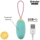 Ou Vibrator Rotativ cu Mărgele din Silicon, Roz/Mov - 9 Moduri de Vibrație