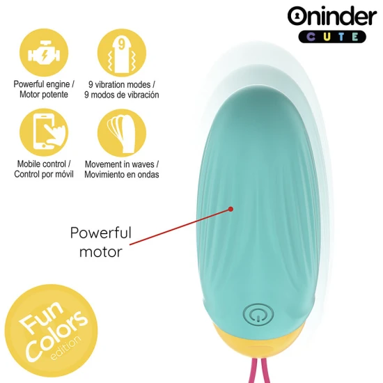Ou Vibrator Rotativ cu Mărgele din Silicon, Roz/Mov - 9 Moduri de Vibrație
