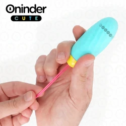 Ou Vibrator Rotativ cu Mărgele din Silicon, Roz/Mov - 9 Moduri de Vibrație