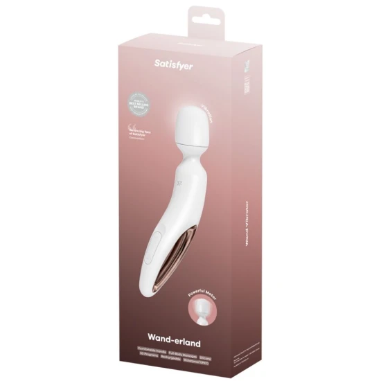 Vibrator Tip Baghetă Wand Erland, Vibrant, Alb