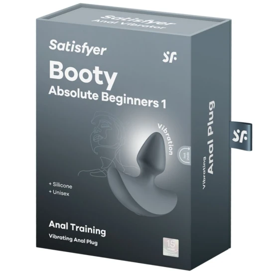 Vibrator tip plug anal pentru începători din silicon, negru, 7.5 cm