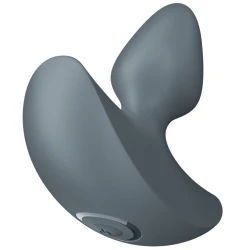 Vibrator tip plug anal pentru începători din silicon, negru, 7.5 cm