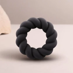 Inel masturbator Twist, Silicon, Negru