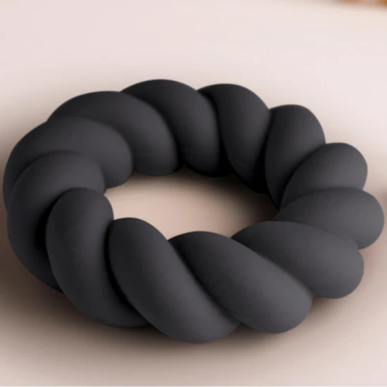 Inel masturbator Twist, Silicon, Negru