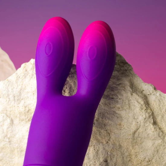 Vibrator tip iepuraș flexibil, Roz