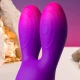Vibrator tip iepuraș flexibil, Roz
