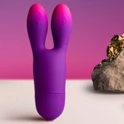 Vibrator tip iepuraș flexibil, Roz