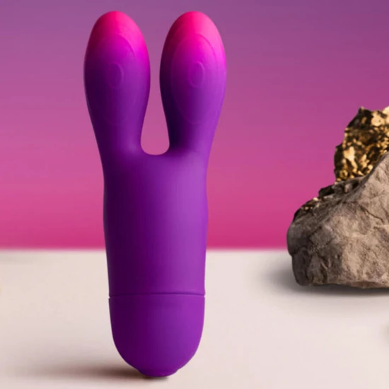 Vibrator tip iepuraș flexibil, Roz