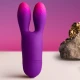 Vibrator tip iepuraș flexibil, Roz