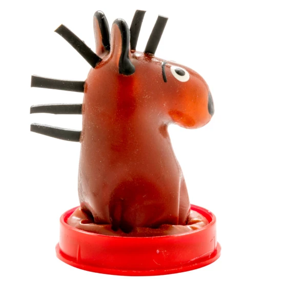 Set de prezervative decorative pictate manual, cu motiv cal, Roz