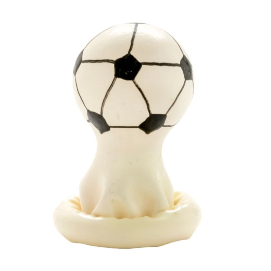 Set de prezervative decorative pictate manual, fotbal
