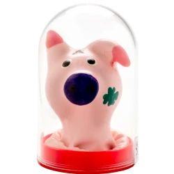 Set de prezervative decorative pictate manual, cu cap de porc, Roz/Negru