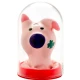 Set de prezervative decorative pictate manual, cu cap de porc, Roz/Negru