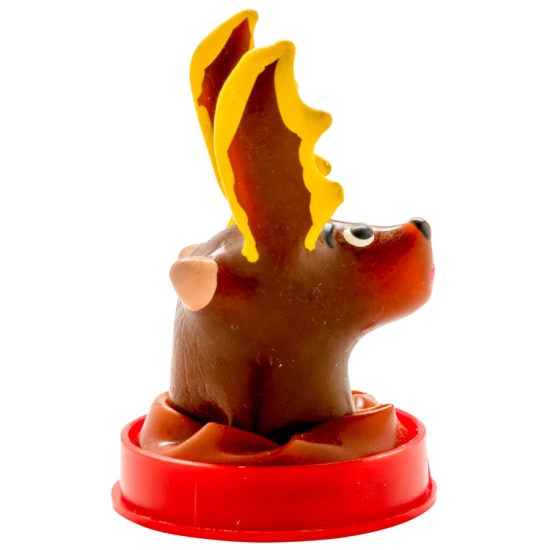 Set de prezervative decorative pictate manual, cu model ren, Roz