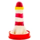 Set de prezervative decorative pictate manual, cu tematică Far, Roz