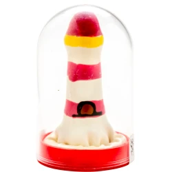 Set de prezervative decorative pictate manual, cu tematică Far, Roz