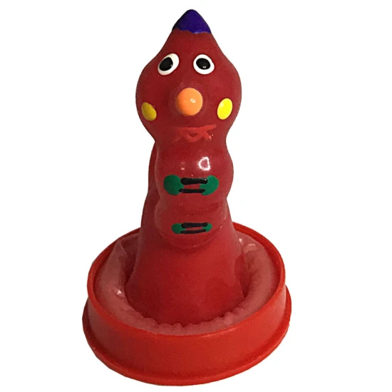 Set de prezervative decorative pictate manual, Model vierme