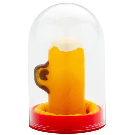 Set de prezervative novelty pictate manual, pahar de bere