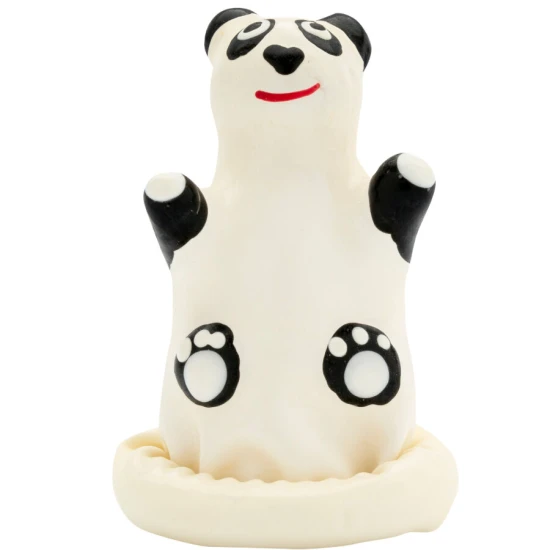 Set de prezervative decorative pictate manual, model Panda, Roz/Negru