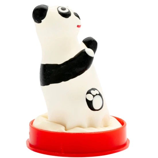 Set de prezervative decorative pictate manual, model Panda, Roz/Negru