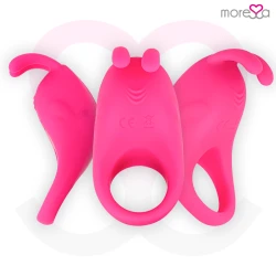 Brad premium cu inel vibrator din silicon, reîncărcabil, Roz