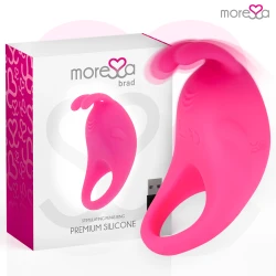 Brad premium cu inel vibrator din silicon, reîncărcabil, Roz